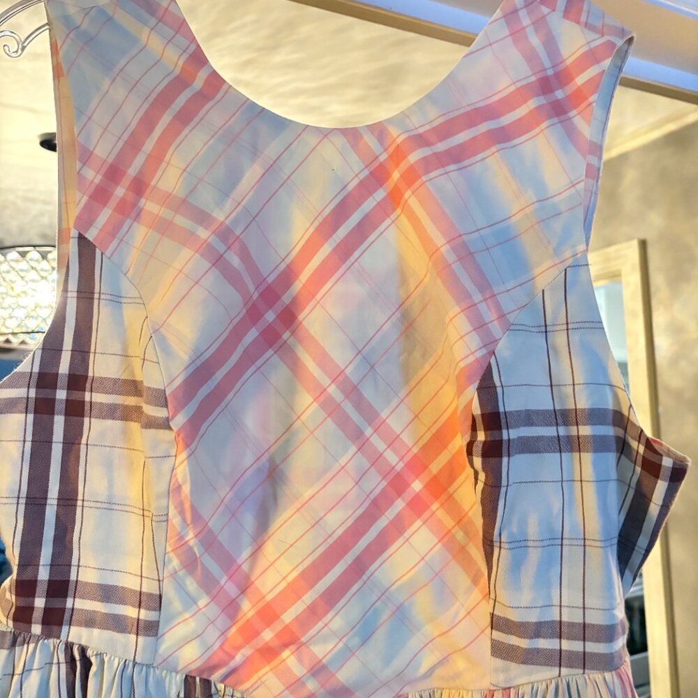 NWT Anthropologie LyreBird Sleeveless Plaid Nap Mini Dress. Size L - Picture 6 of 13